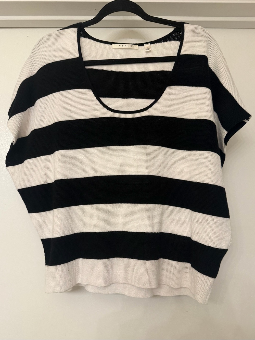 Cyrus Black & White Striped Women’s Knit Top